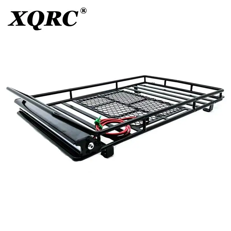 Metal roof luggage rack with LED spotlight strip suitable for 1/10 RC car Trx4 RC4WD Scx10 upgrade and modification parts