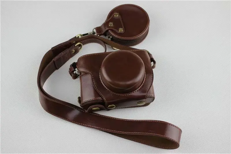 New Luxury Pu Leather Video Camera Case Bag For Olympus EPL9 EPL10 14-42mm Camera Skin Open Battery + strap + Mini Pouch