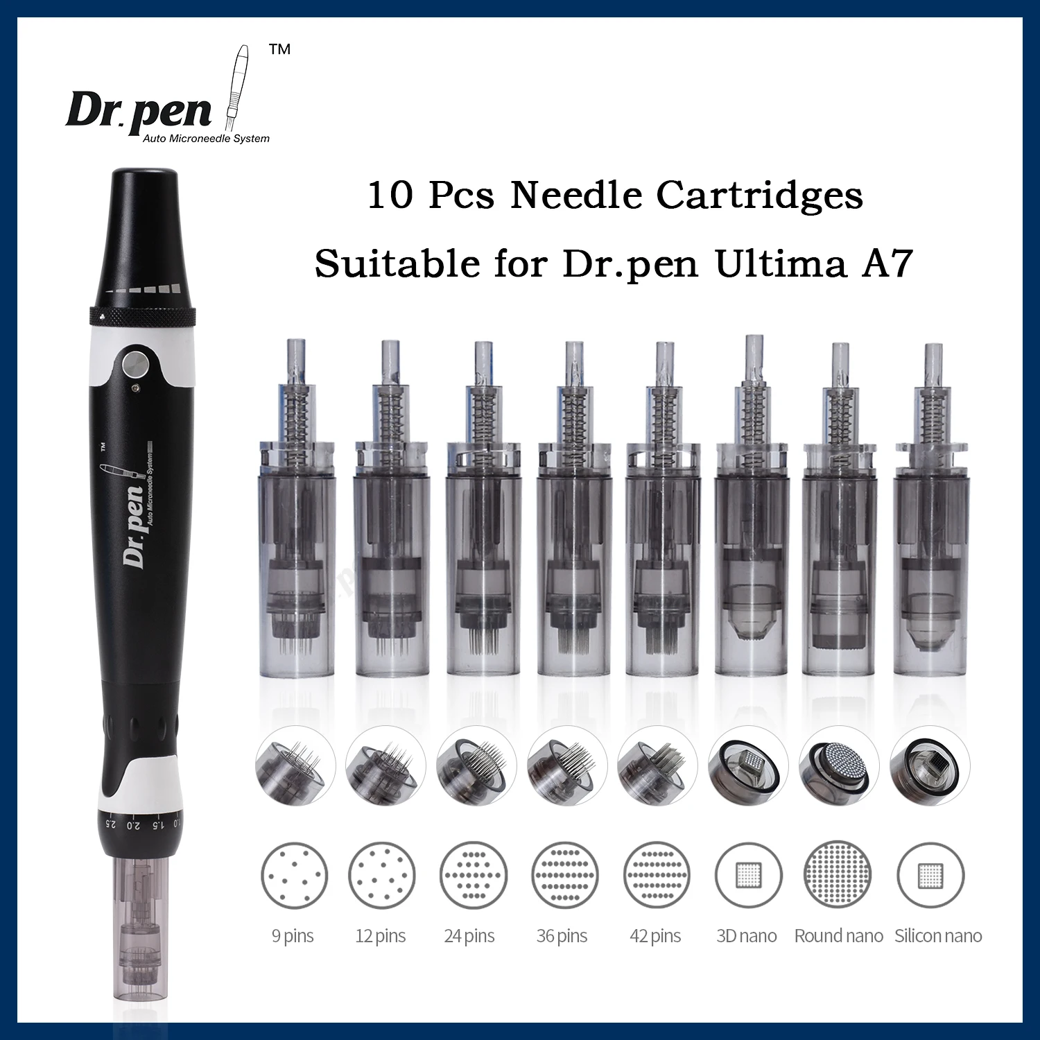 20pcs Dr.Pen A7 Replacement Needle Cartridges Sterile Electric Derma Bayonet Cartridges Needle Microneedling