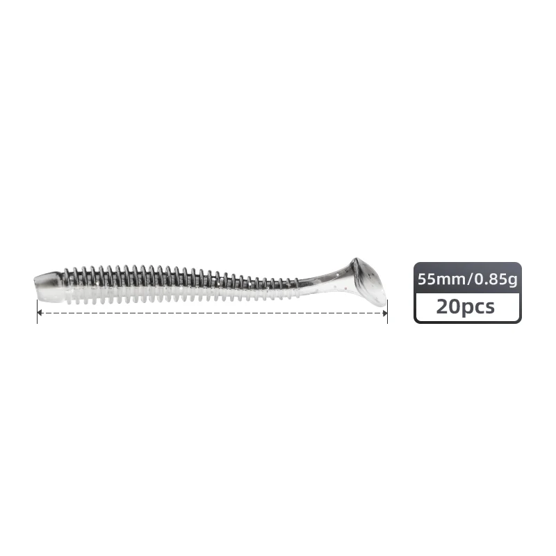 MEREDITH 55mm/0.85g 20pcs/Lot Swing Impact Fishing Lures Swimbait Craws Soft Lures Fishing Soft Bait Bass Bait