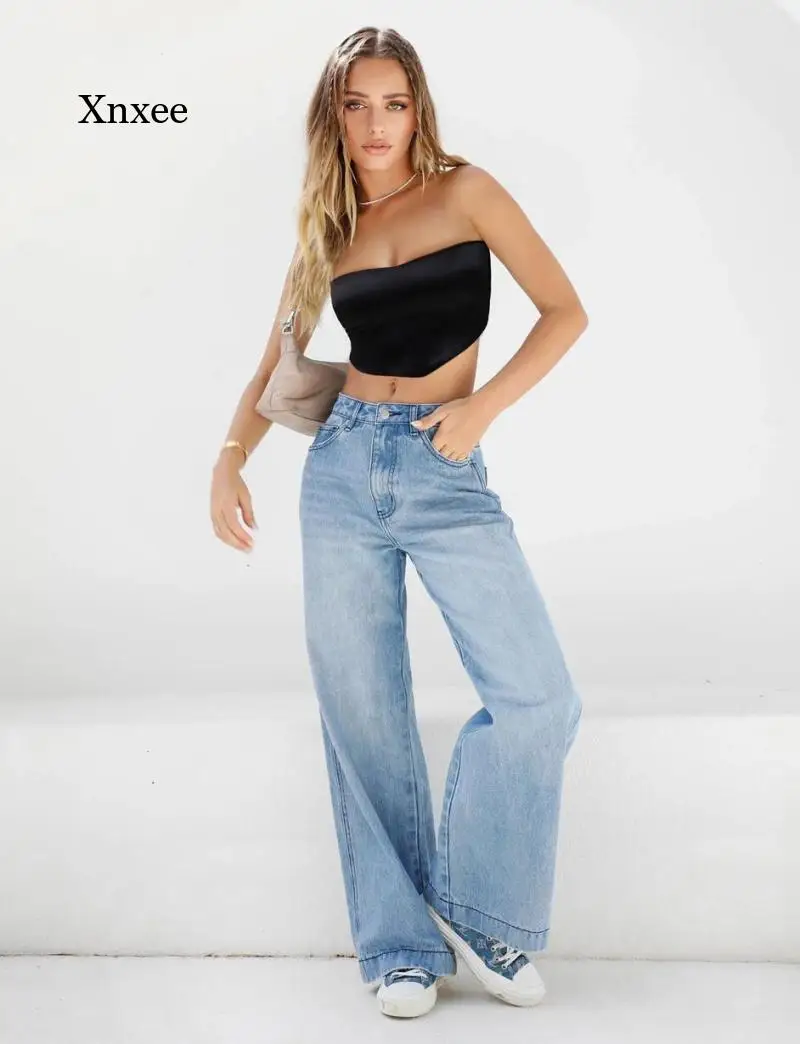 

Spring and Autumn New Fashion Women's Jeans Loose Pants Wide Leg Pants High Waist Jeans Trousers Casual Pants