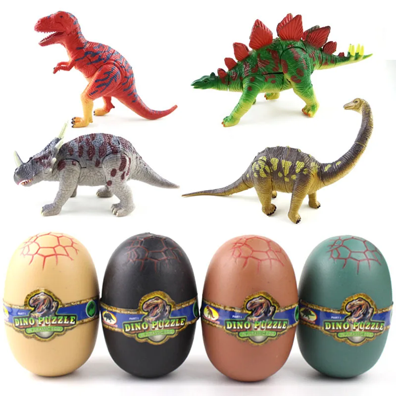 4pcs Cute Dinosaur Eggs 4D Three-dimensional Assembled Dinosaur Eggs Inserted Dinosaur Model Children's Educational Toy Gift K6