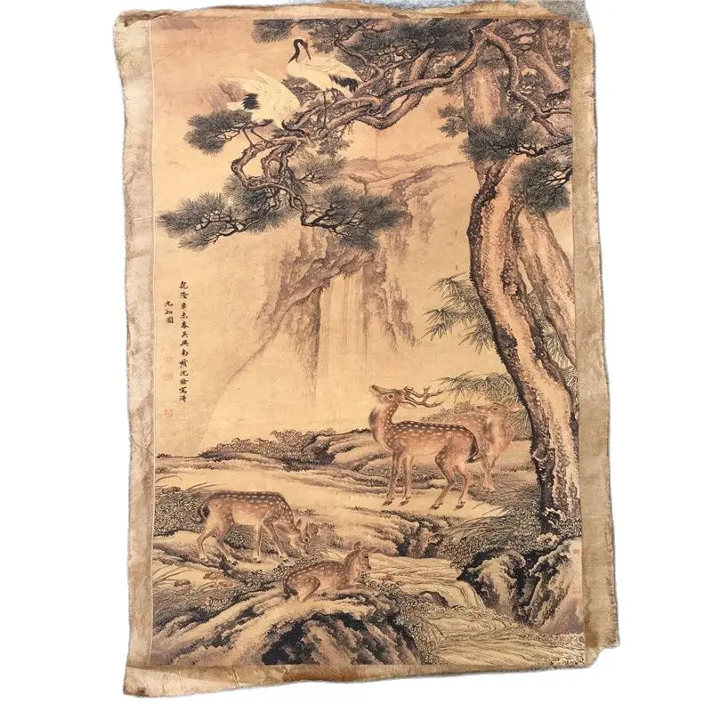 Chinese Old Scroll Ding Shen Quan - Nine Pictures  Painting Rice Paper Painting Slice