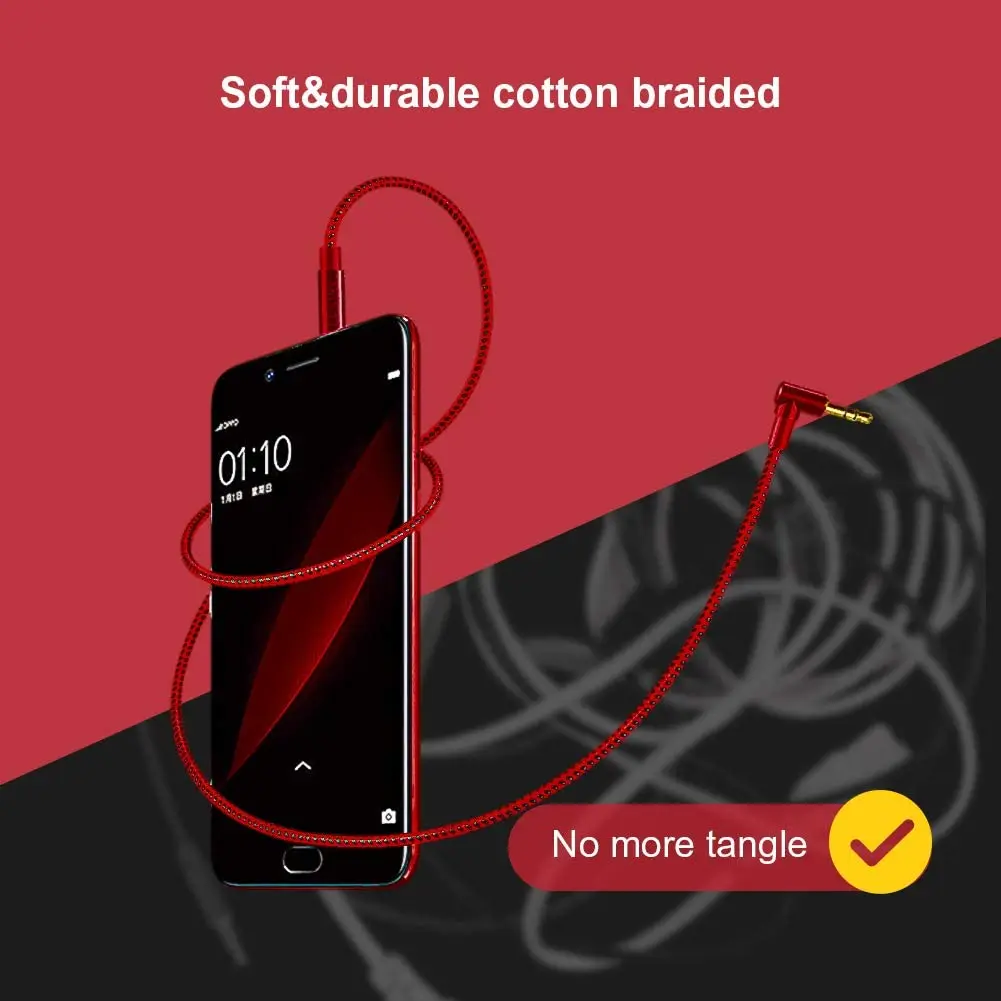 CableCreation 3.5 مللي متر جاك كابل مساعد الصوت TRRS الذكور إلى الذكور الزاوية اليمنى HiFi كابل ستيريو دعم الاستماع والميكروفون سيارة