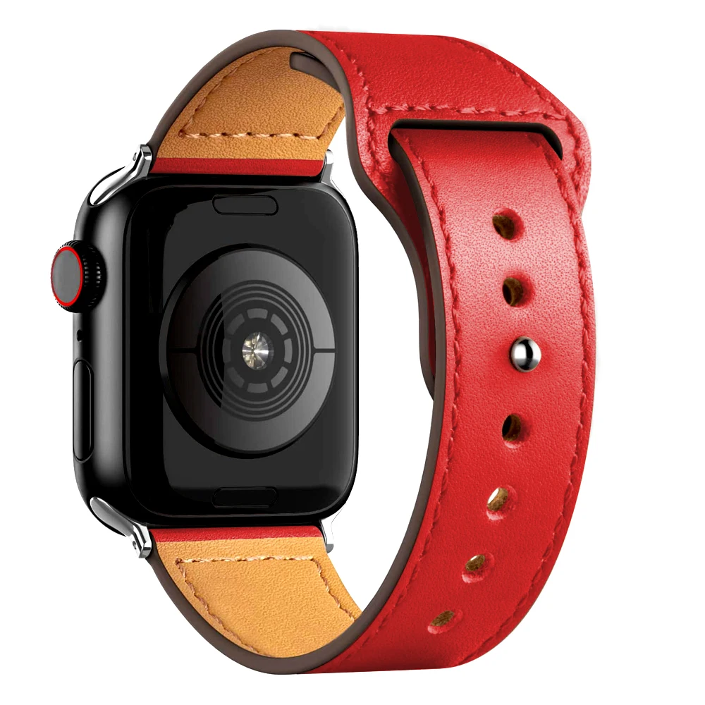 Lederarmband für Apple Watch, Modell Ultra 4, 3, 49 mm, 46 mm/42 mm, 41 mm/45 mm, 44 mm, 40 mm, Armband für iWatch, Serie 12, 11, 10, 9, 8, 7, SE 3. – Detail 1