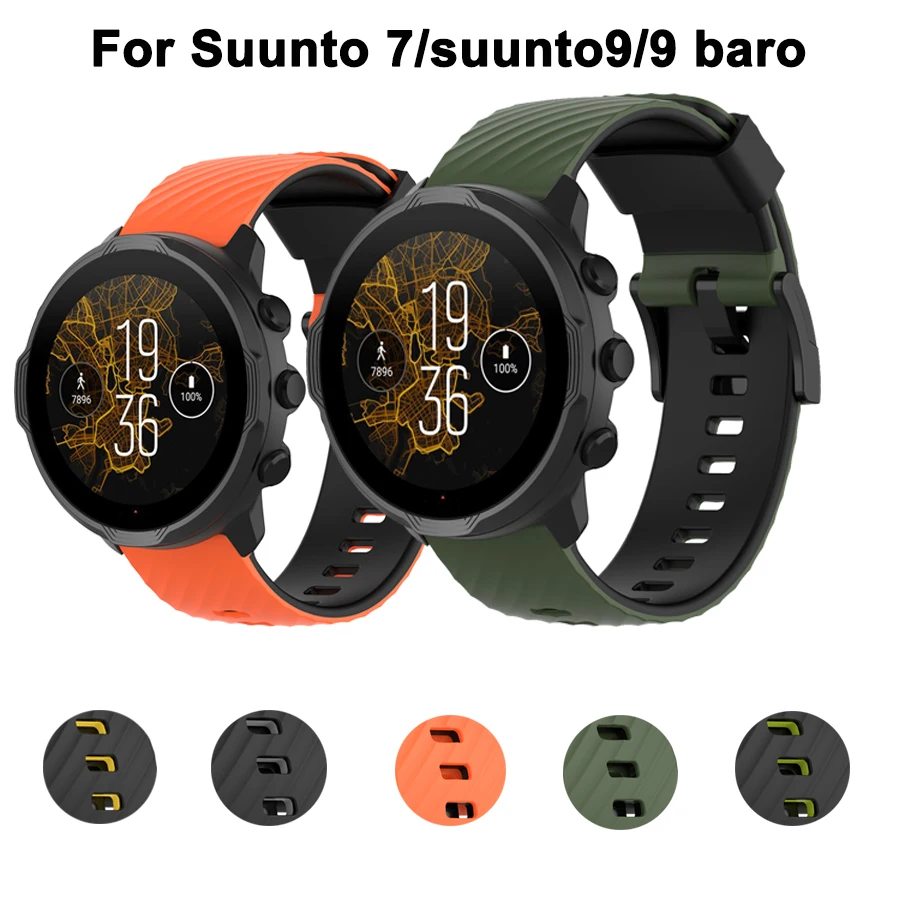 24mm Soft Silicone Watch Band for Suunto 9/7/D5/Spartan Sport/Wrist HR Sport Breathable Strap Watchband Bracelet For suunto Baro