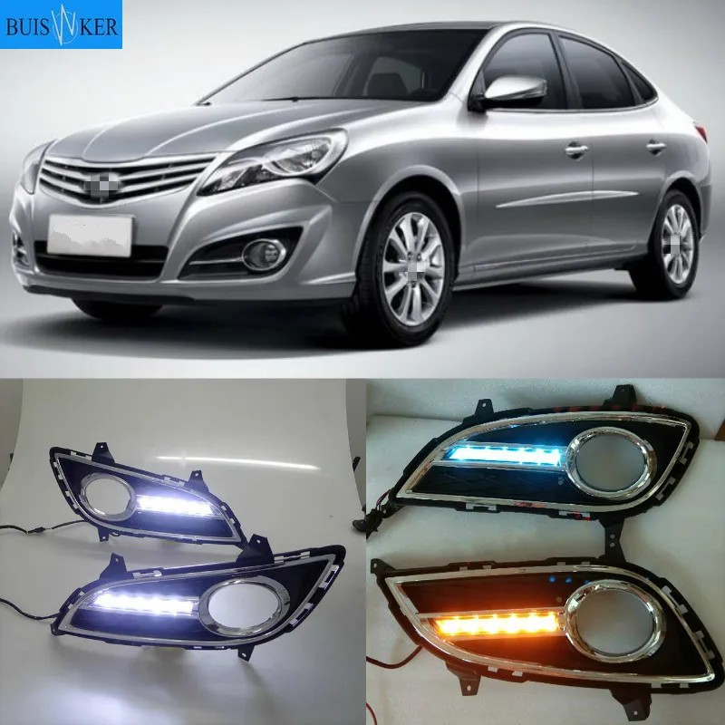 

2Pcs For Hyundai Elantra 2012-2016 LED car DRL Daytime Running Light Daylight Waterproof Signal lamp lights