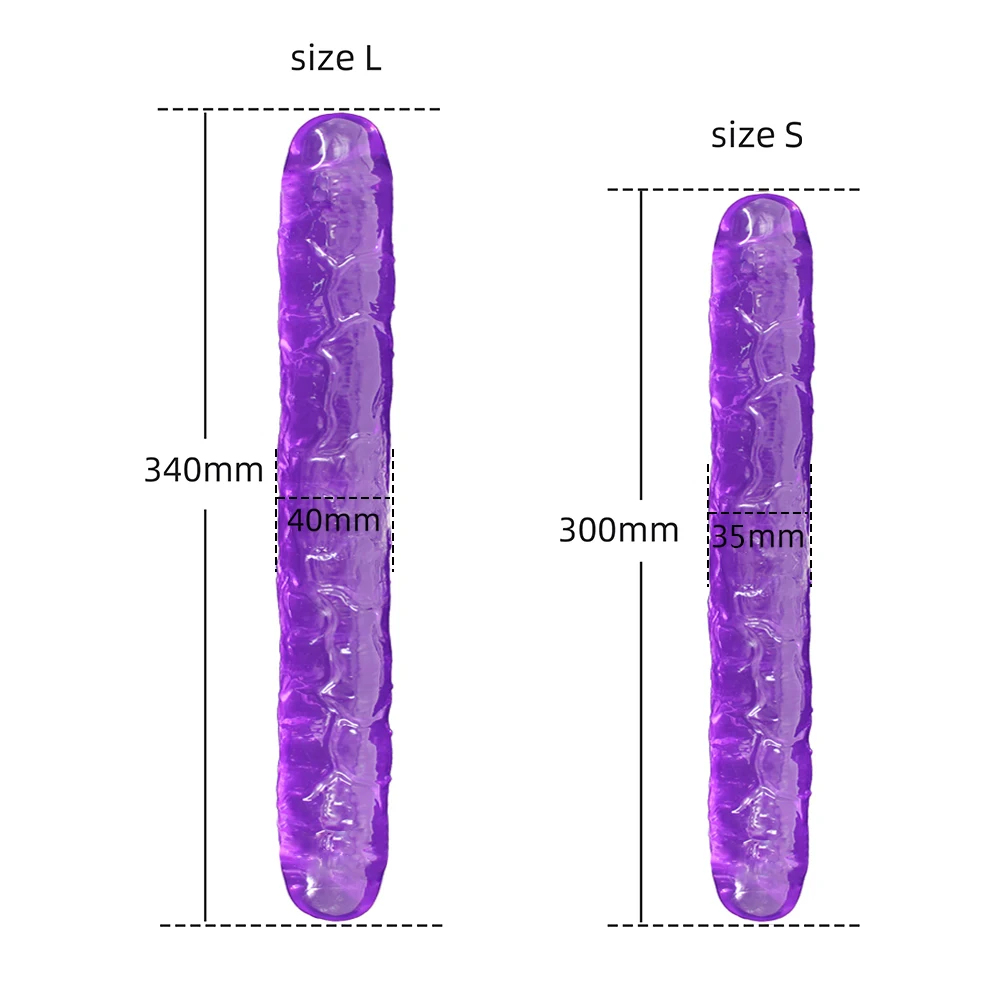 Double Dildo Flexible Soft Jelly Vagina Anal Realistic Penis Sex Toy For Women Lesbian Double Ended Dildo Dual Heads Horse Dildo