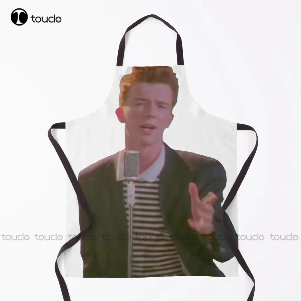 Delantal de Rick Astley para hombres y mujeres, ropa de cocina Unisex de color negro, de Meme gracioso, para jardín y adultos