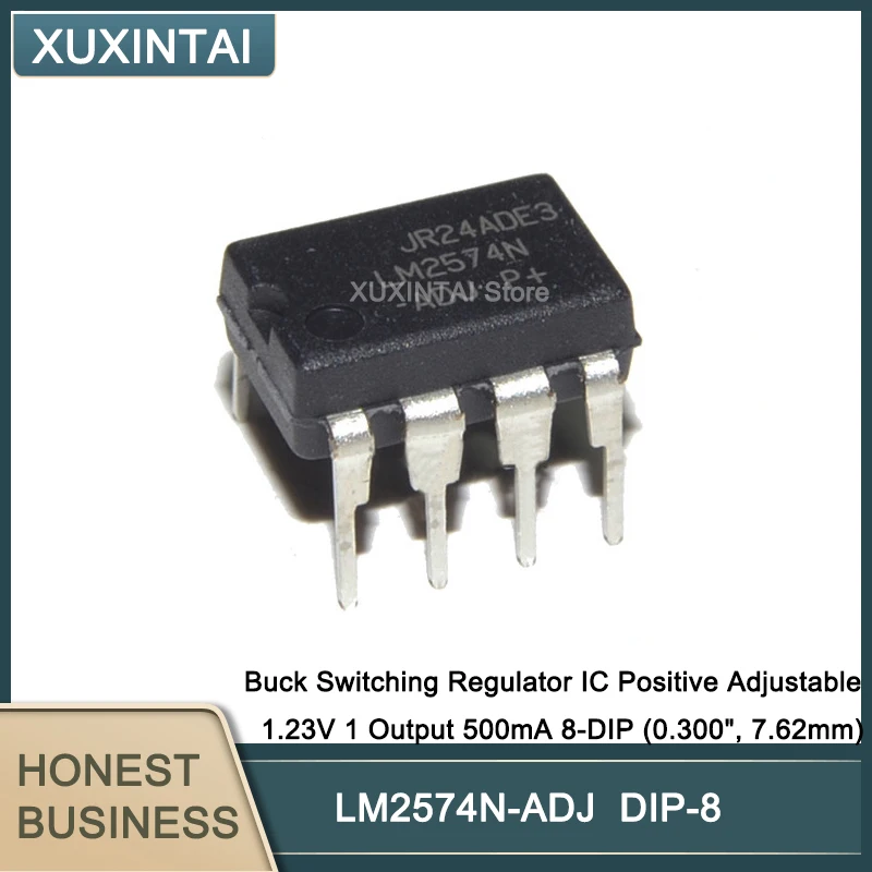 20Pcs/Lot LM2574N-ADJ LM2574N Buck Switching Regulator IC Positive Adjustable 1.23V 1 Output 500mA 8-DIP (0.300