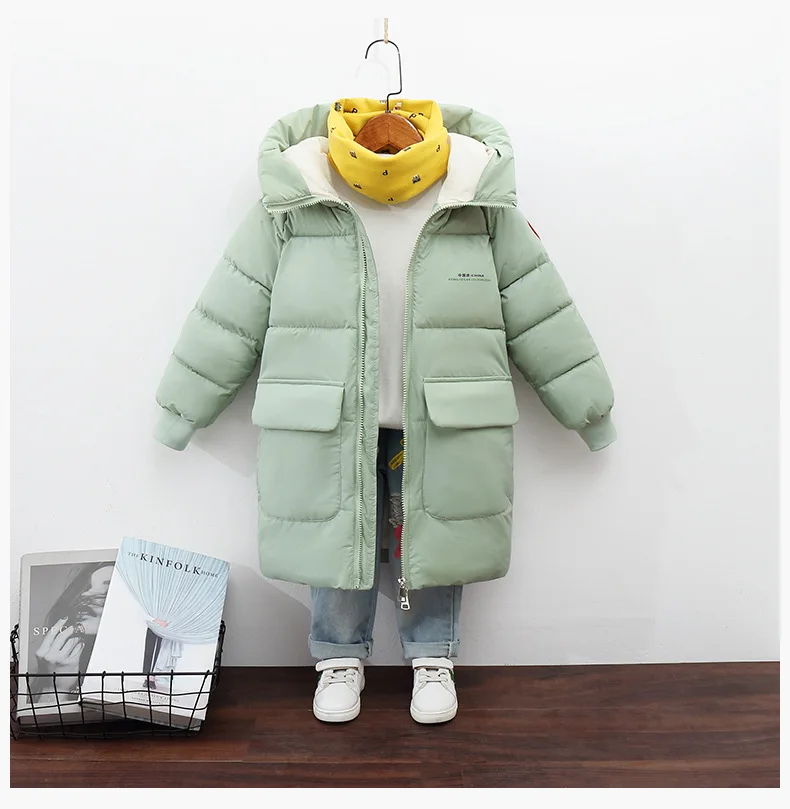 Winter 0-30 degrees thick warm hooded jacket 2-10year old boys girls windproof coat extended 2022 fashion casual children\'s wear