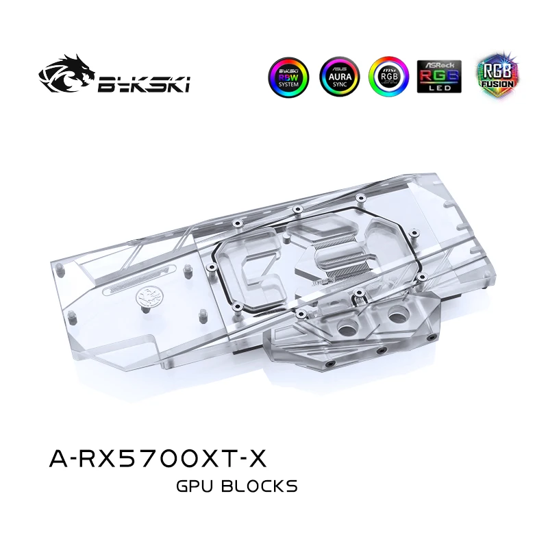 Bykski Water Block use for AMD Radeon RX 5700 / 5700XT GPU Card / Full Cover Copper Radiator Block/3PIN 5V A-RGB / 4PIN 12V RGB