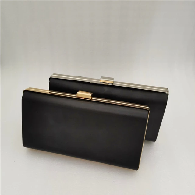 Ramka do torebki typu box, prostokątna, w stylu vintage, brązowa, metalowa ramka do torebki typu clutch, ręcznie robiona, części do torebek DIY, złota, srebrna, hurt.