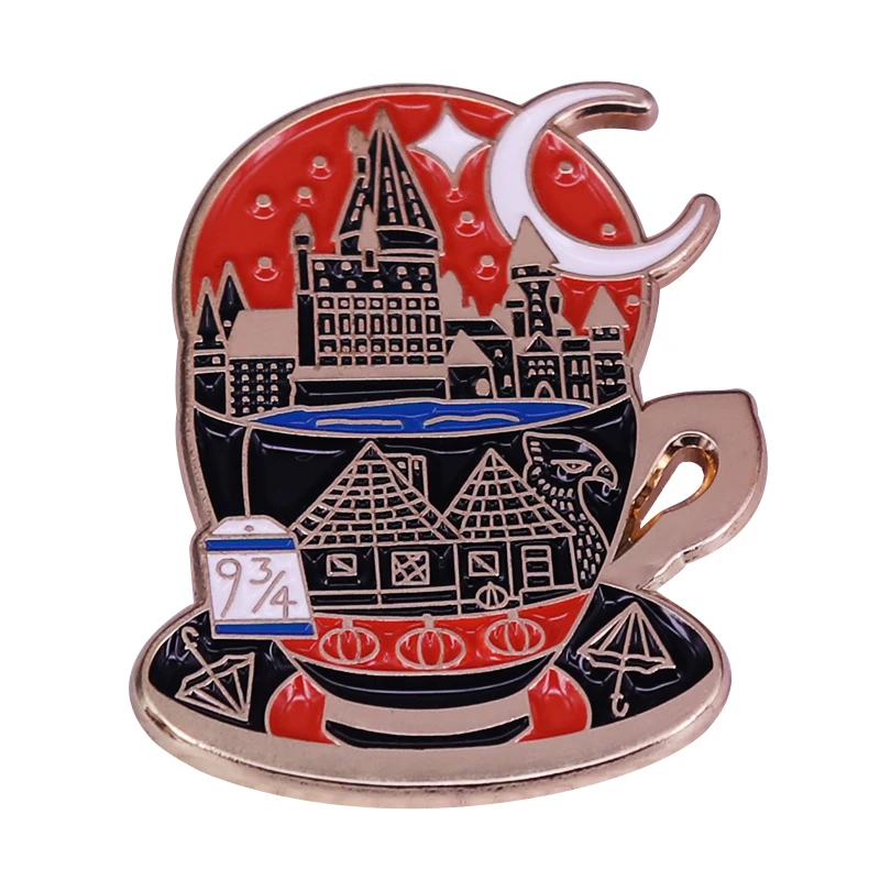 Magical coffee mug brooch