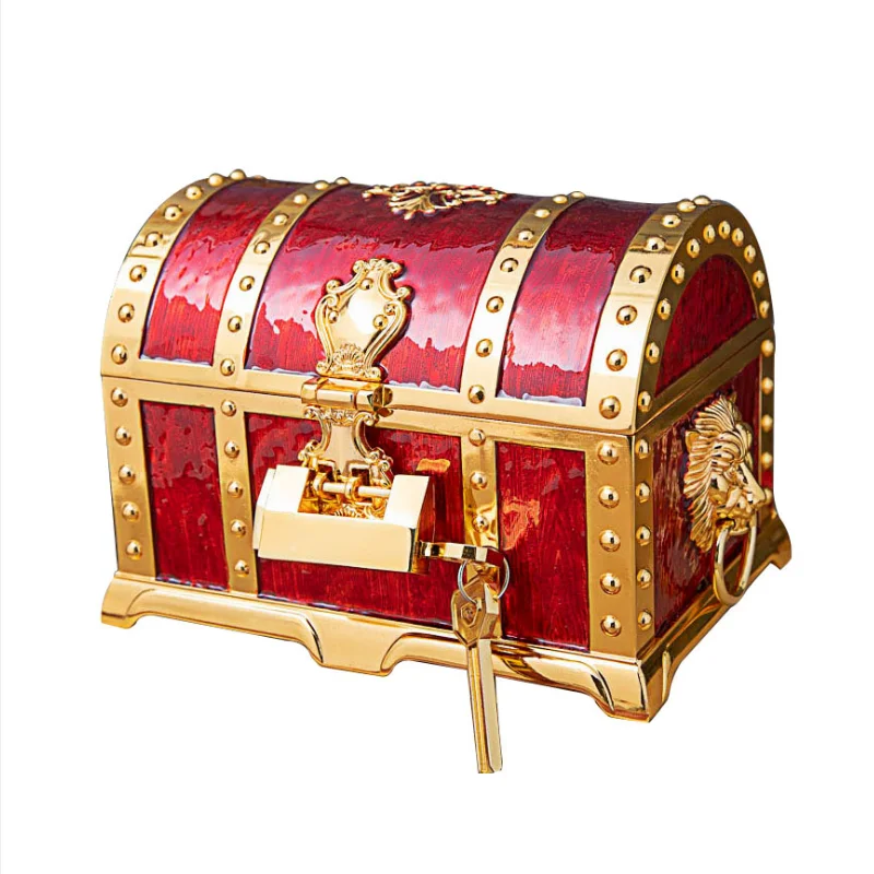Large Size Pirates of the Caribbean Treasure Jewelry Box, Vintage Organizer, Metal Jewelry Case, Storage Box, Z080