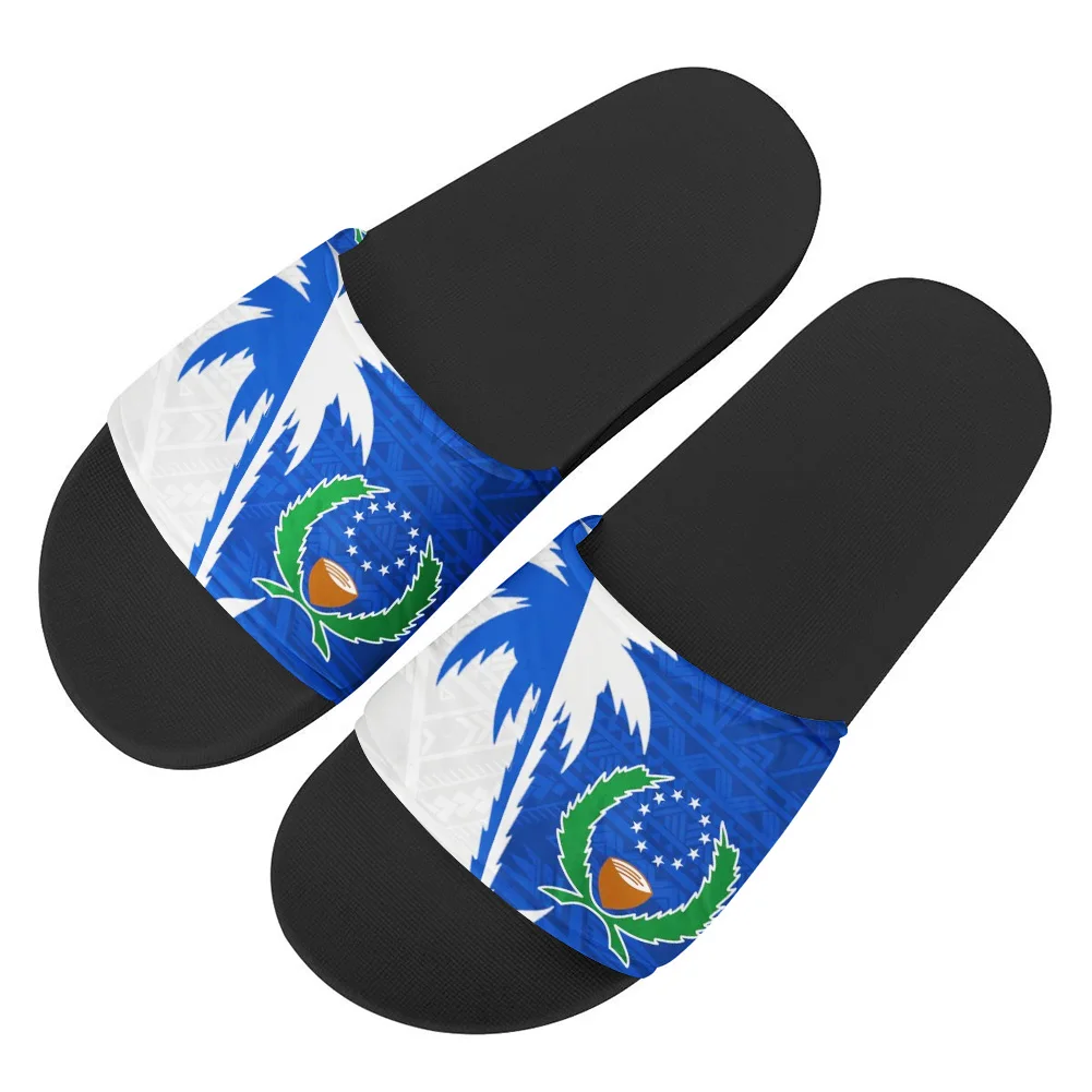 Doginthehole Woman Slipper Pohnpei Hawaii Ladies Slide Sandals Shoes Blue House Flat Slipper Non Slip