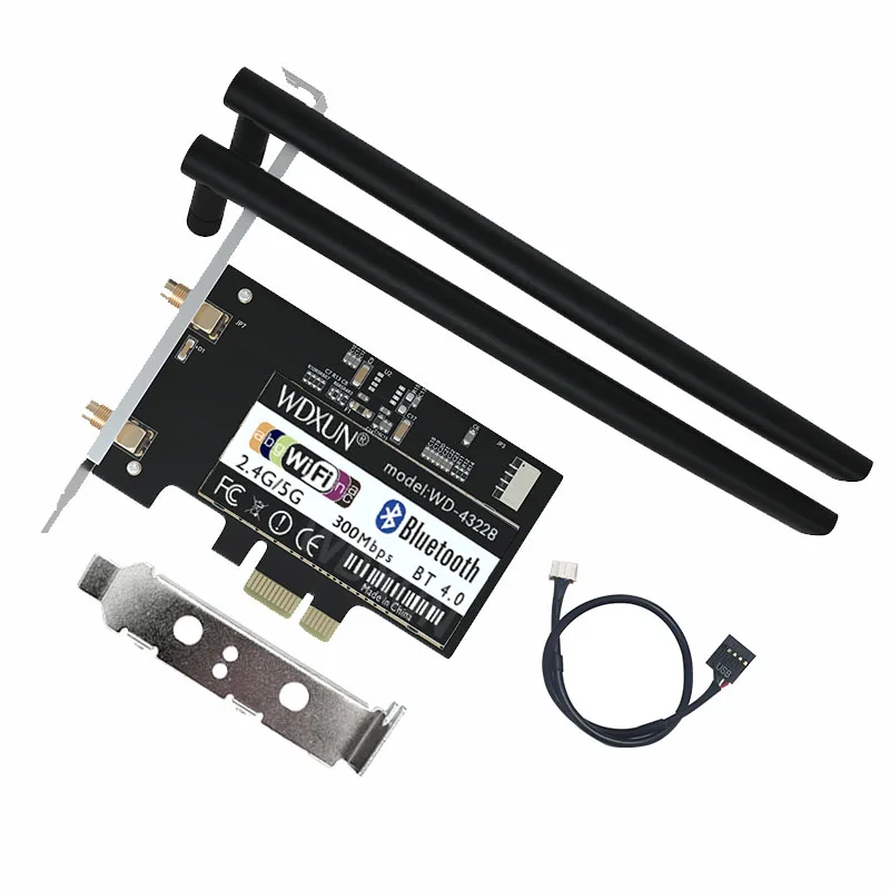 Carte WiFi PCIE pour ordinateur de bureau, BCMpayée ity 3228, BCM43228hmb, 2.4GHz et 5GHz, 802.11abgn bt, Bluetooth 4.0, BCM943228HMB