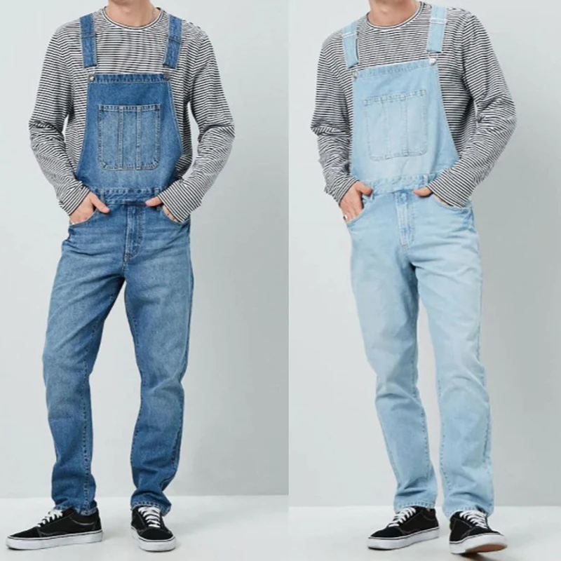 

Autumn New Fashion Denim Jeans Hip Hop Men's Casual Oversize Overalls Vintage Trousers Men One-piece Bib Strap jeans