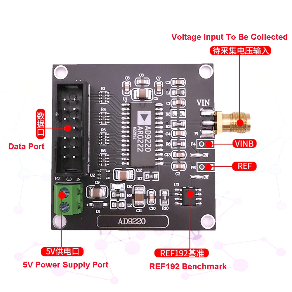 High Speed AD Data Acquisition Module AD9220 12-Bit ADC Module 10MSPS Sampling Rate