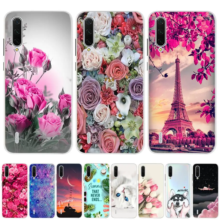 Per Xiao Mi Mi A3 Copertura Della Cassa Fiori Molle Del Silicone Della Copertura Posteriore Di Tpu Per Xio Mi Xiao Mi Mi A3 Mi A3 Un 3 Caso Lite Capas Telefono Custodie-image