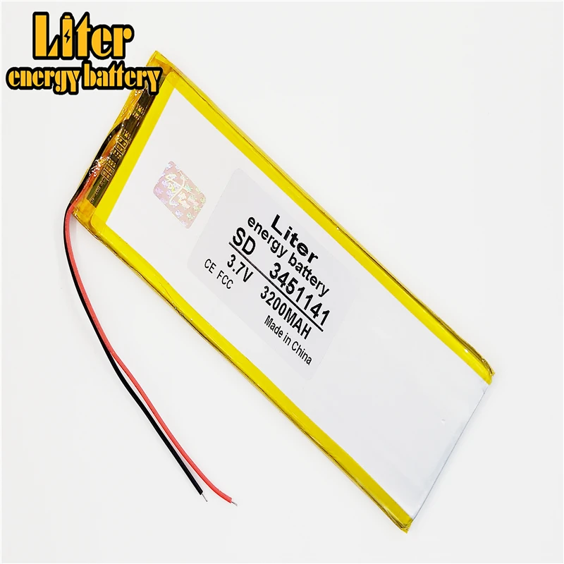 Rechargeable lithium battery 3.7V 3200mAh 3451141 3550140  polymer brand tablet generic battery