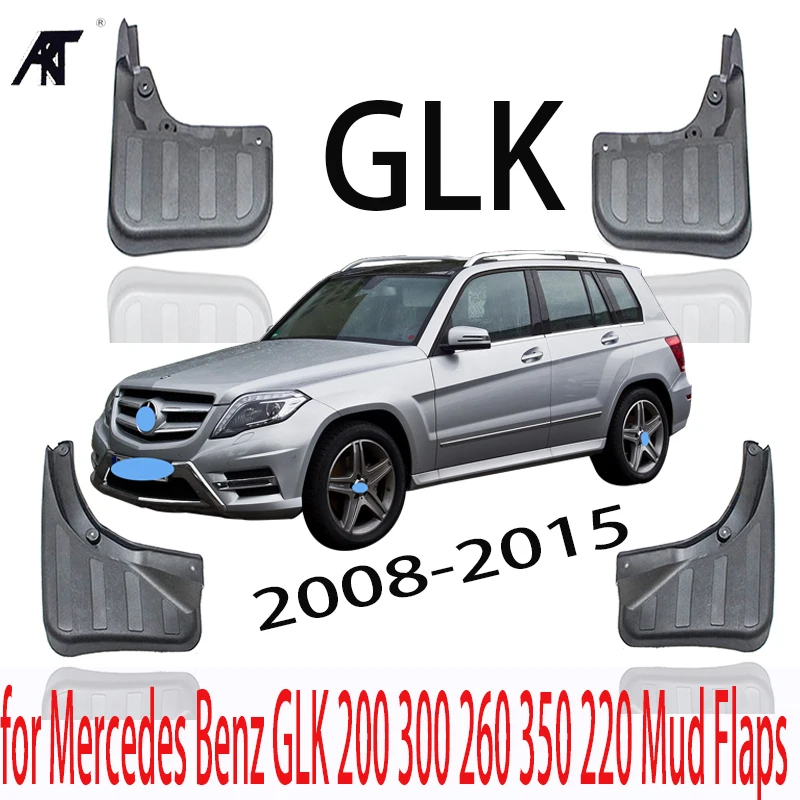 4PCS/SET Fender Mud Flaps Splash Guards Front + Rear Mudguards Mudflaps Body For Mercedes Benz GLK 300 350 2008-2015 10 12 13 14