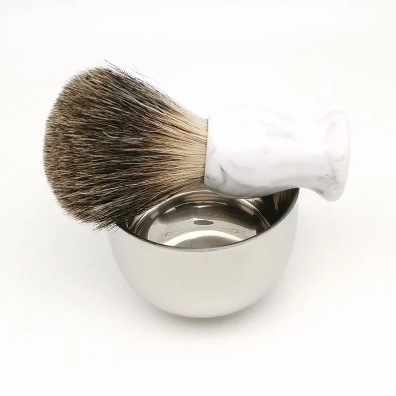 TEYO-brocha de afeitar de pelo de tejón puro, conjunto de Bol de afeitar perfecto para hombre, jabón de afeitar de doble filo