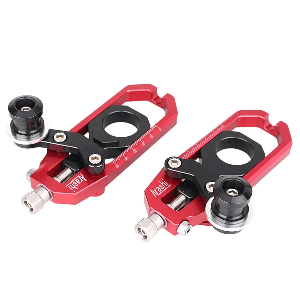 1Pair Motorcycle Aluminum Chain Adjusters with Spool Tensioners Catena For Yamaha YZF R1 2004 2005