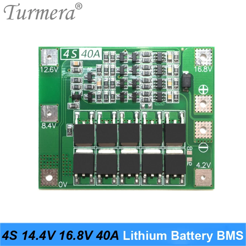 Turmera 2S 3S 4S 5S 6S литиевая батарея BMS баланс Защитная плата для 7,2 V 12V 14,4 V 16,8 V 18V 21V, алюминиевая крышка, 25В отвертка батарея Применение