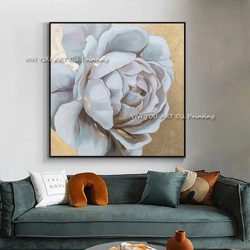 Hand Painted Canvas Knife Flower Oil Paintings Wedding Decoration Wall Art Pictures Home Decoration For Living Room On Canvas