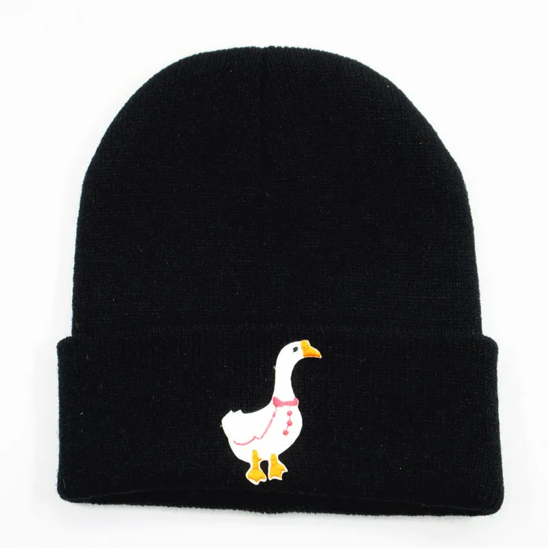 Goose animal embroidery Thicken knitted hat winter warm hat Skullies cap beanie hat for kid men women 317