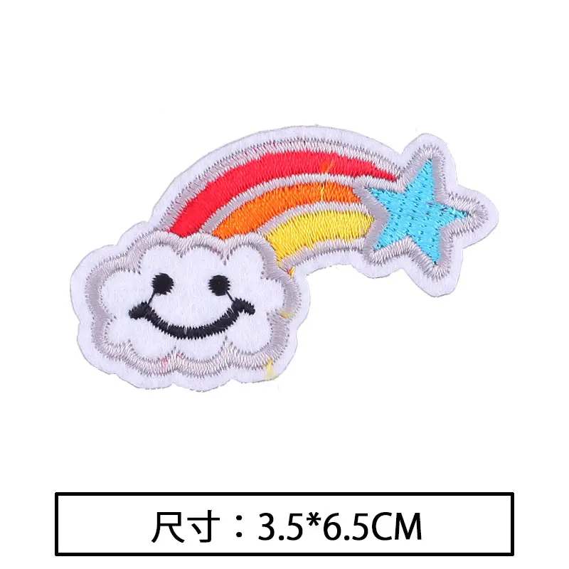 Star Embroidered Patches for Clothing Thermoadhesive Badges Patch Thermal Stickers for Fabric Clothes Jeans Appliques Stripe