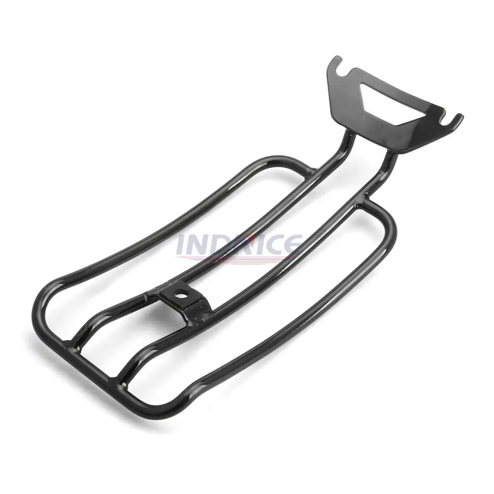 Aço traseiro Fender Rack para Harley Touring, Preto Solo Assento Bagagem, FLHTCU, FLHR Estrada Glide, FLTR