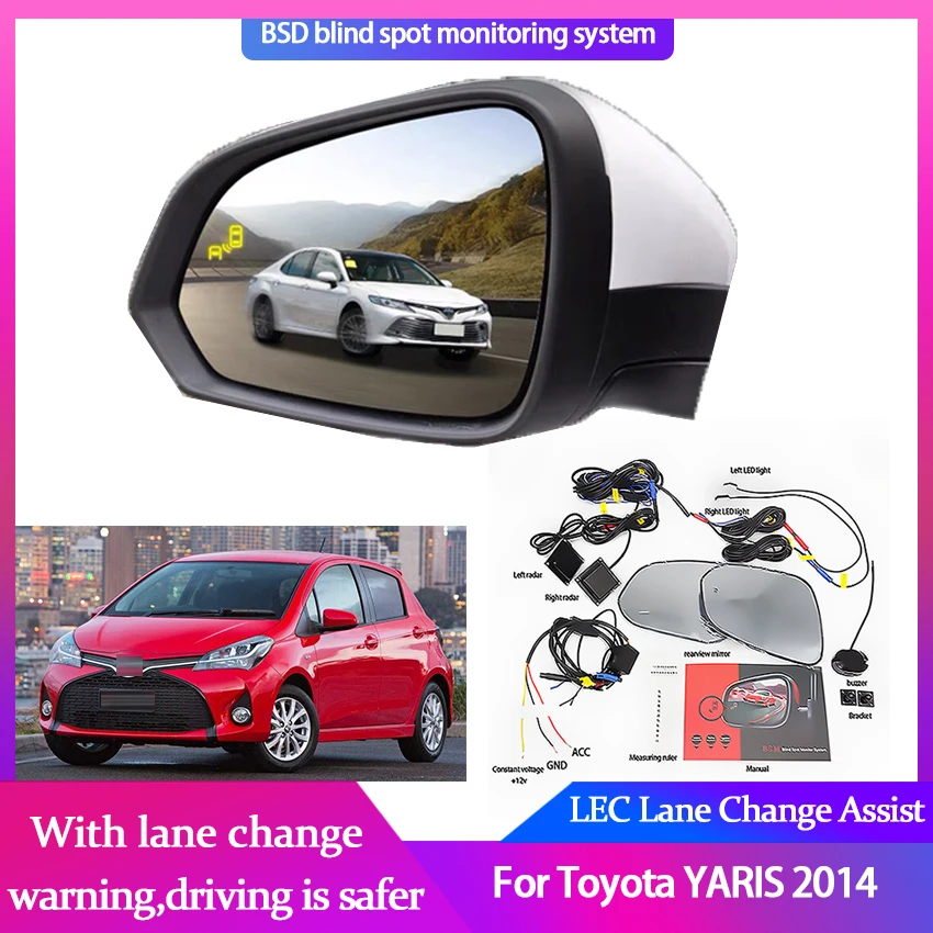 

Car Blind Spot Mirror Radar Detection System BSD BSA BSM Microwave Blind Spot Monitor Radar Detectors For Toyota YARIS 2014