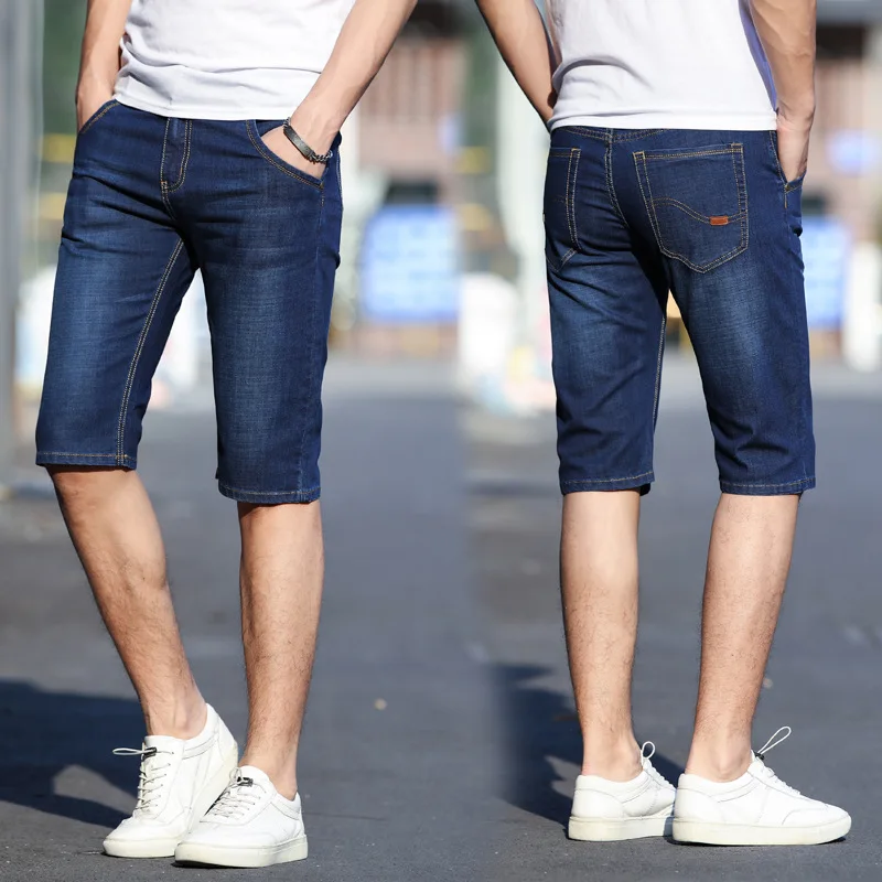 

Summer Shorts Jeans Men Denim Pants Stretch Blue Fashion Design Men's Jeans Slim Straight Male Short Jeans Hombre men pants