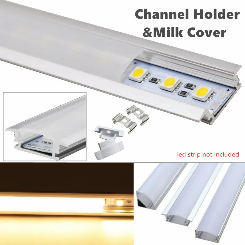 30/50cm LED Bar Lights U/V/YW-Style Shaped For LED Strip LightAluminum Channel Holder Milk Cover End Up Lighting Accessories