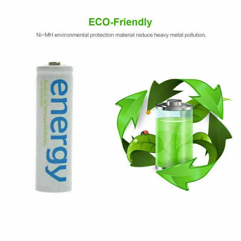 Pilha branca recarregável da bateria da energia de 8 pces aaa 3a 2000mah 1.2v ni-mh para rc mp3