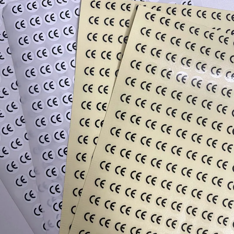 

Spot 10000pcs white background black letter CE sticker self-adhesive label inspection label transparent round sticker 10MM