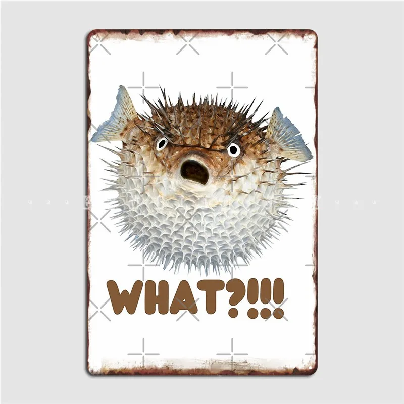 

Blowfish What Angry Frustrated Impatient Funny Poster Metal Plaque Club Party Mural Painting Personalized Tin Sign Poster