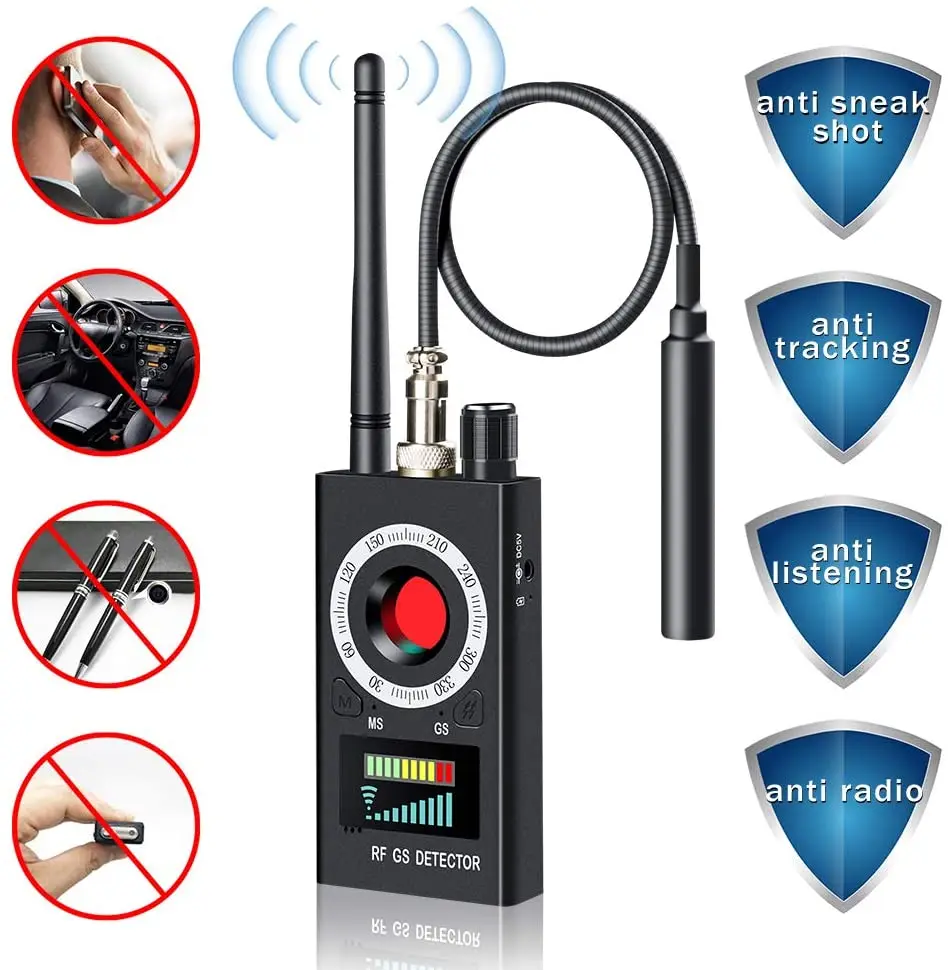 Anti Spy RF Multi-function Detector GSM Listening Device Finder WiFi Signal GPS Signal Lens Tracker Radar Radio Scanner 1MHz-6.5