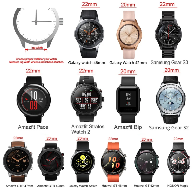 Ремешок силиконовый для Xiaomi Huami Amazfit GTR GTS 4/3/2 2e, браслет на запястье для смарт-часов GTR4/3 3 Pro/GTR 47 мм, 20/22 мм