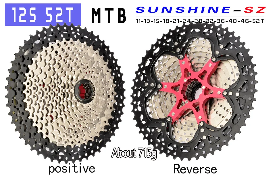 MTB 8 9 10 11 12 Speed Cassette Wide Ratio Freewheel Mountain Bike Sprocket 11-32/36/40/42/46/50/52T Compatible For Shimano HG