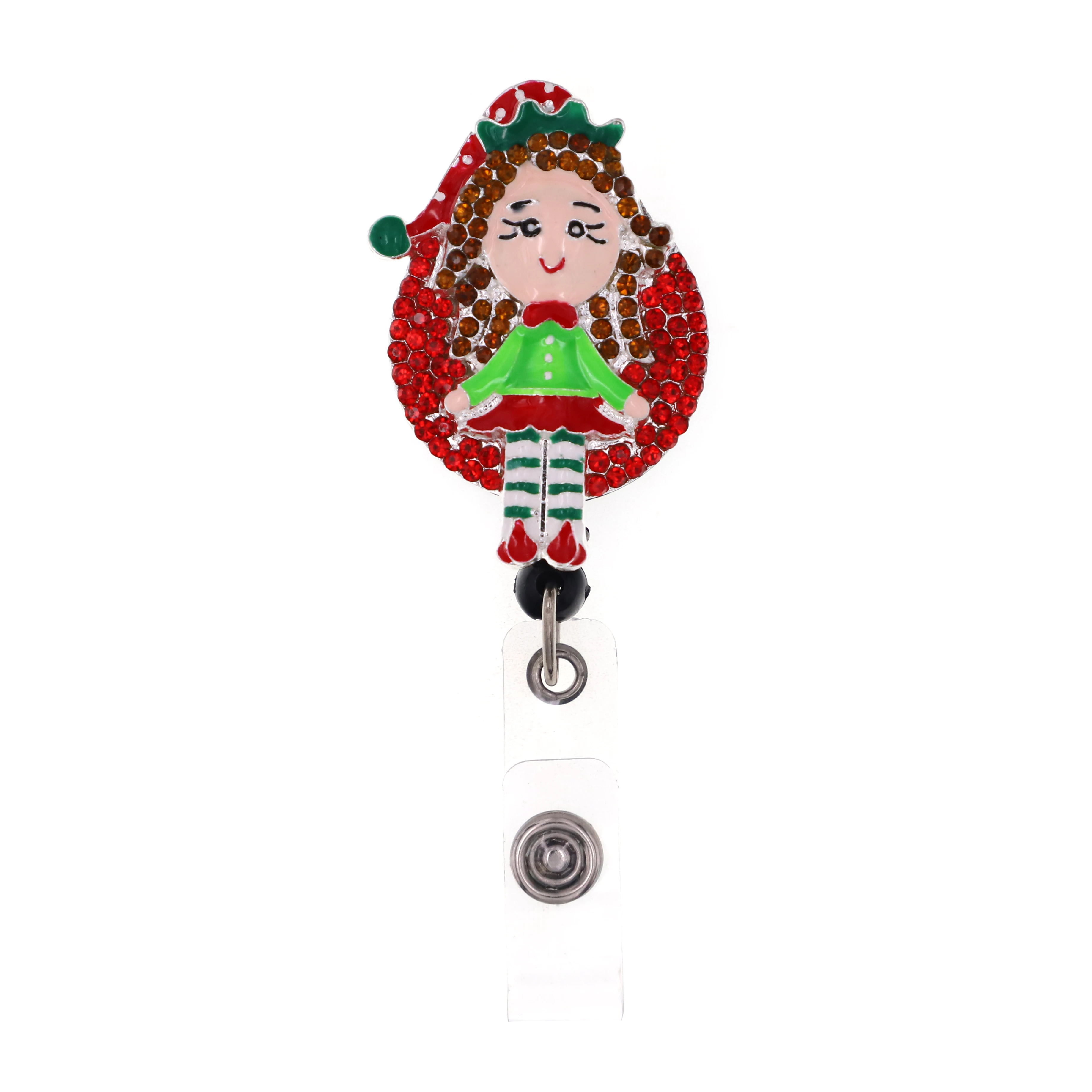 Customized Design Rhinestone Enamel Retractable Badge Pull Reel Nurse Girl For Jewelry Accessories Gift Hospital Badge Holder