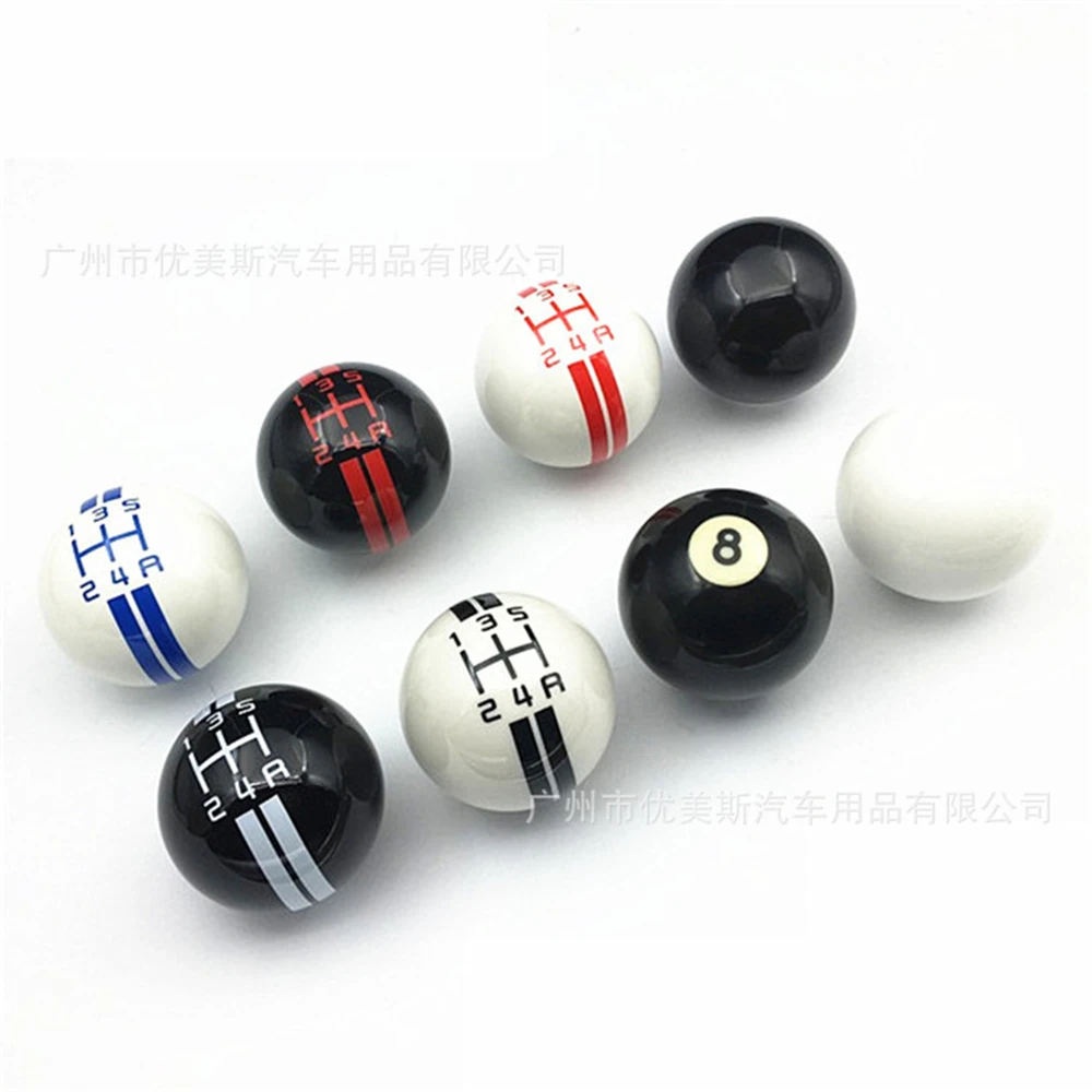 

5 Speed Car Gear Shift Knob Manual Automatic Shifter Stick Lever AT MT White Ball Fit For Ford Mustang Shelby GT 500