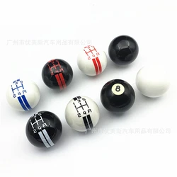 5 Speed Car Gear Shift Knob Manual Automatic Shifter Stick Lever AT MT White Ball Fit For Ford Mustang Shelby GT 500