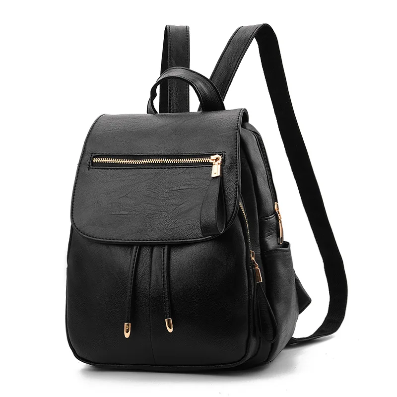 

Backpack women 2021 new women's bags Korean version of soft leather backpack student travel bag