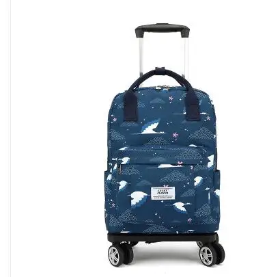 Tragbare Frauen Reise Trolley Mit Rädern Reisen Trolley Einkaufstasche Roll Gepäck Rucksack Frauen Tragen Auf Hand gepäck