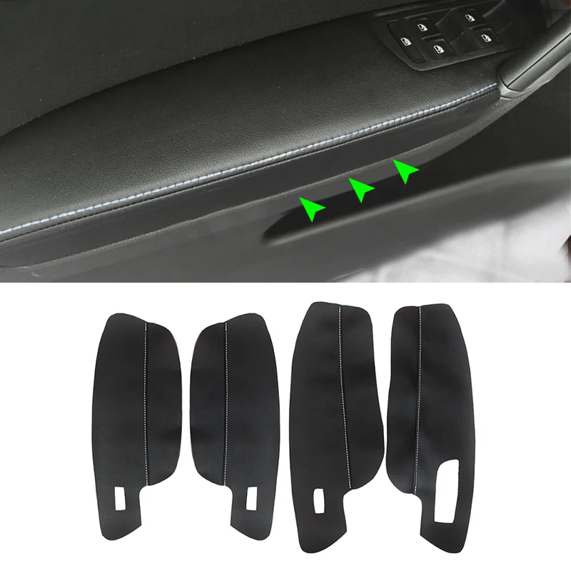 LHD Single Wire For VW Golf 7 2014 2015 2016 2017 2018 4pcs Car Door Armrest Panel Microfiber Leather Cover Trim