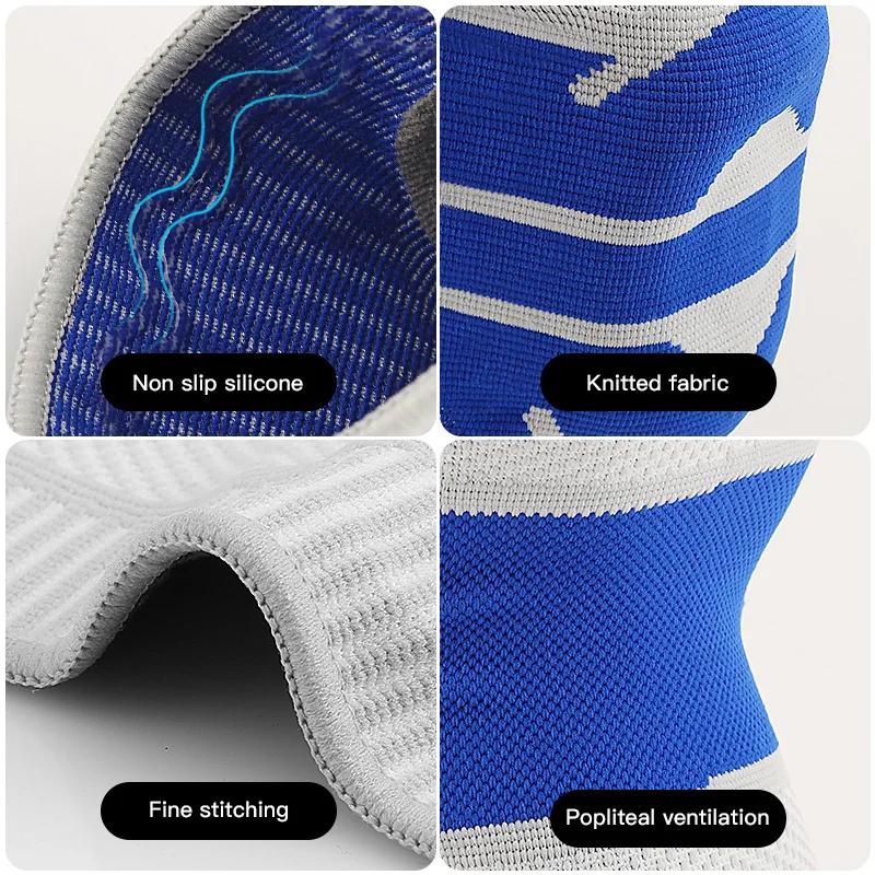 3D Weaving Silicone Knee Pads Supports Brace Volleyball Basketball Meniscus Patella Protectors Sports Safety Kneepads