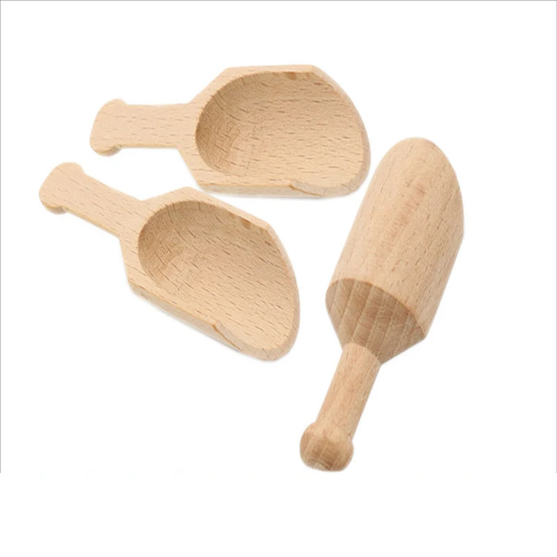 Laundry Detergent Powder Spoon Kitchen Utensils Mini Wooden Scoops Bath Salt Spoon Candy Flour Spoon Scoops Bath Shower SPA Tool